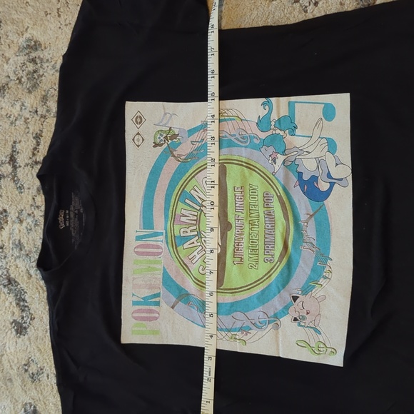 Pokemon tee shirt black Charming Chants Jigglypuff Meloetta Primarina size M - Picture 4 of 6